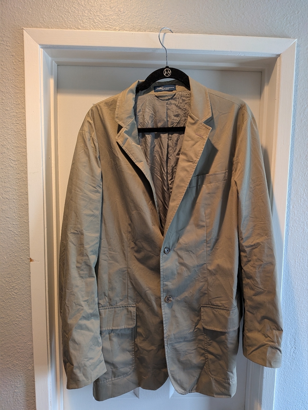Polo Ralph Lauren Cotton 2-Button Khaki Blazer Jacket Men's 44L